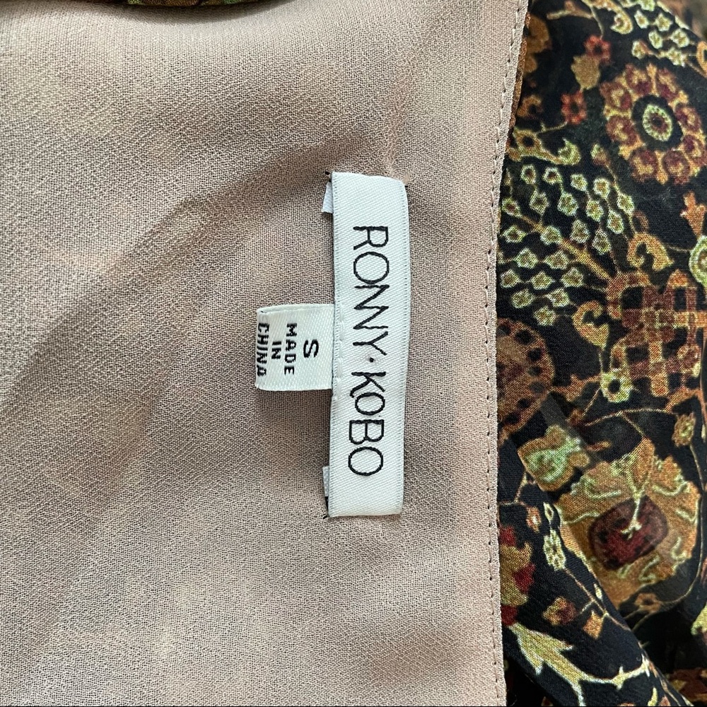 Ronny Kobo Brown Tan Black, Long Sleeve Maxi Dress - Picture 8 of 16
